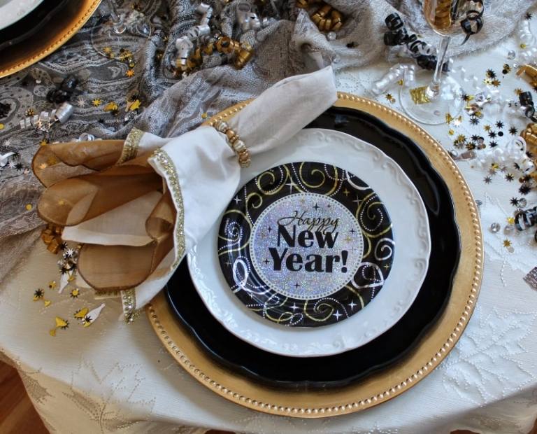 Silvestrovská oslava Stolná dekorácia Nástenné hodiny