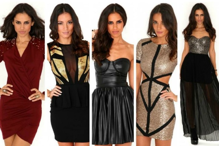 rôzne návrhy šaty a látky Silvestrovská oslava s krásnymi šatami