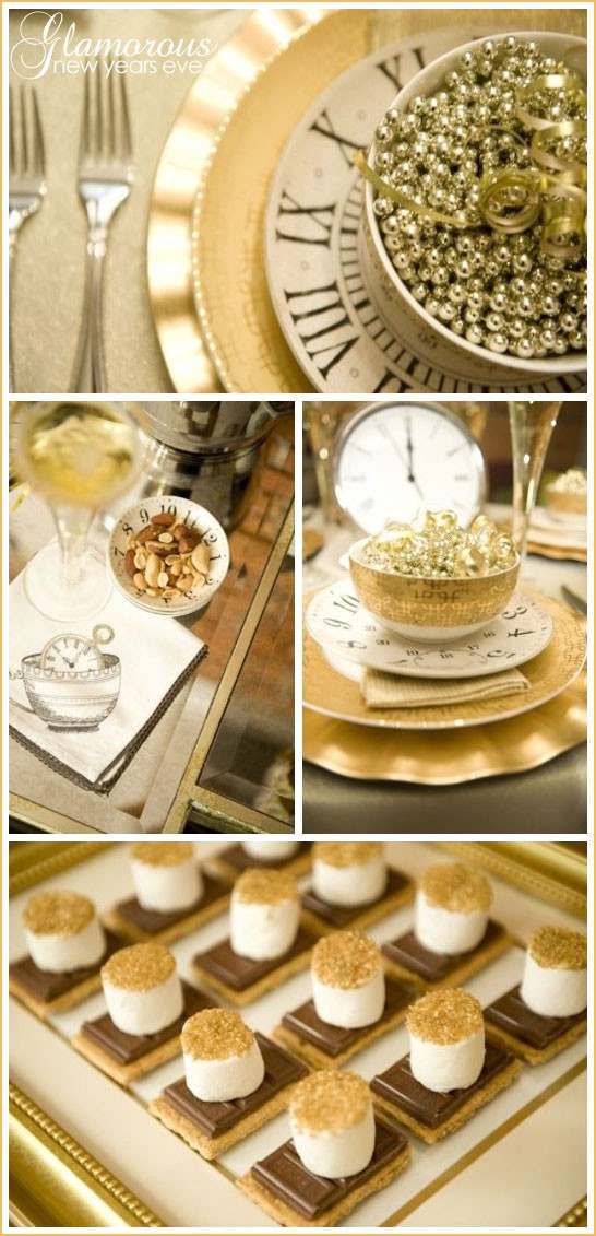 očarujúci silvestrovský večierkový dekoračný stôl