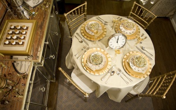 zlatá silvestrovská párty dekorácia zlatá silvestrovská párty dekorácia