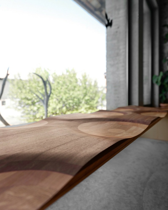 moderný záhradný lavičkový dom mierne zvlnené sedadlo Záhrada mierne zvlnené sedenie japonský dizajnérsky nábytok