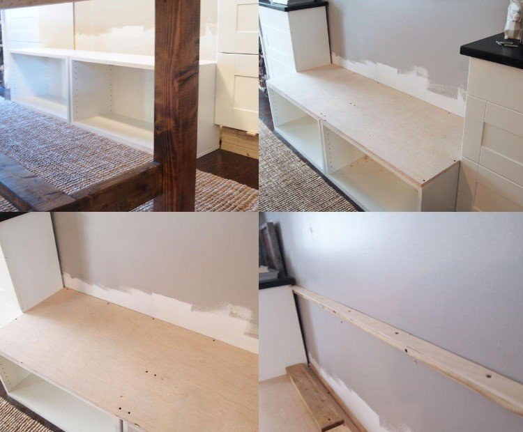 lavička-jedáleň-stavba-svojpomocne-návod-stena-farba-sivá-drevené-panely-úložný priestor