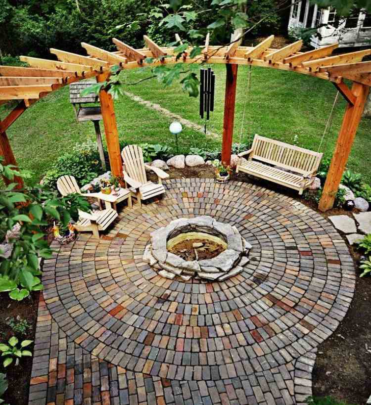 krb-záhrada-sedenie-pergola-chodník-lavice-drevo-trávnik-rastlina-zemný dom