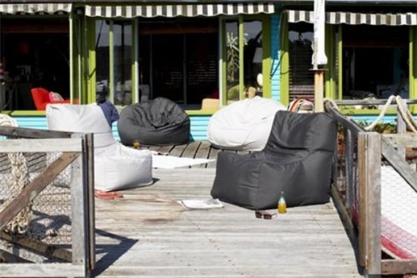 sedací vak, záhradná terasa, posedenie, drevená terasa