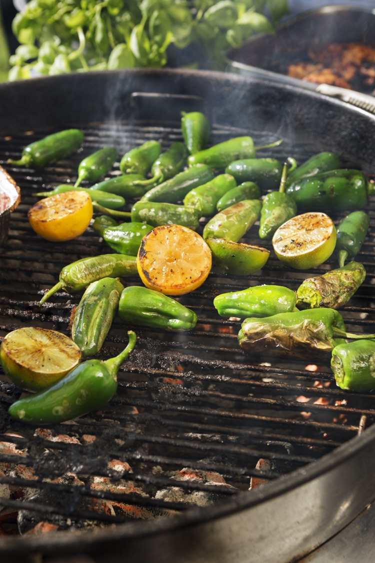 Švédska grilovaná zelenina, zelená paprika a cibuľa