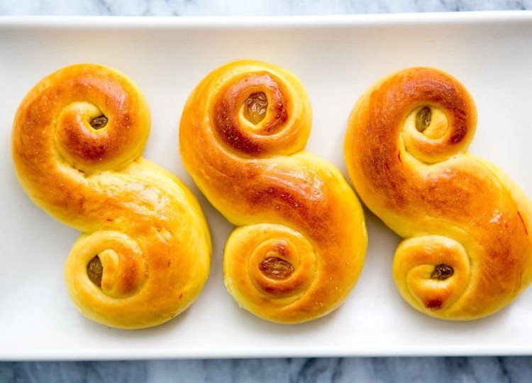 Škandinávske vianočné recepty Lucia švédsky chlebík recept