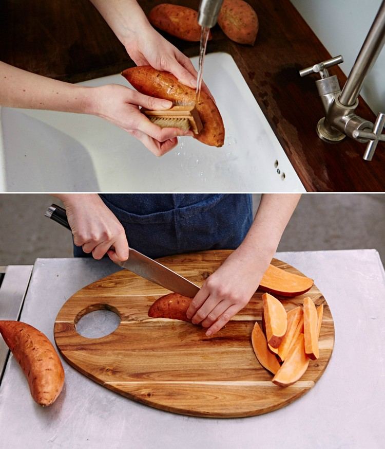 Pripravte si sladké zemiaky na pečenie Sladké zemiaky-recepty-pripraviť-umyť-nakrájať-nechať-olúpať-zdravé