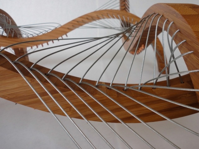 konferenčný stolík z bambusového dreva, dizajn kontúry bambusového dreva, robby cuthbert