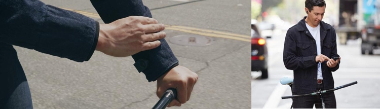 Nastavte aplikácie potiahnutím po rukáve džínsová bunda-smart-technológia-levis-jacquard-google-cyklista