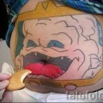 смешна татуировка - мозък в стомаха