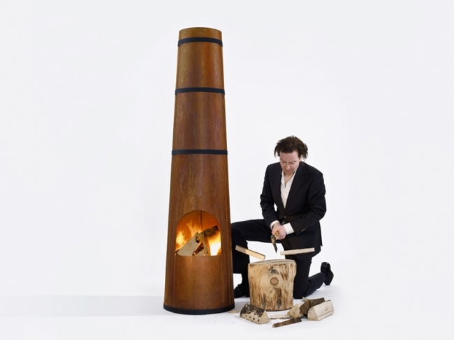 Záhradný krb SmokeStack Frederik-Roijé Design Záhradný krbový krb SmokeStack Frederik-Roijé Design