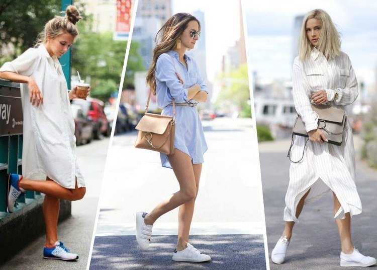 Šaty od tenisiek po košele nosia tipy na oblečenie
