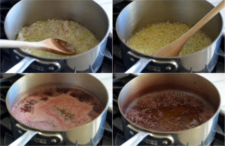 Pripravte si omáčku zo šalotky vývar z červeného vína