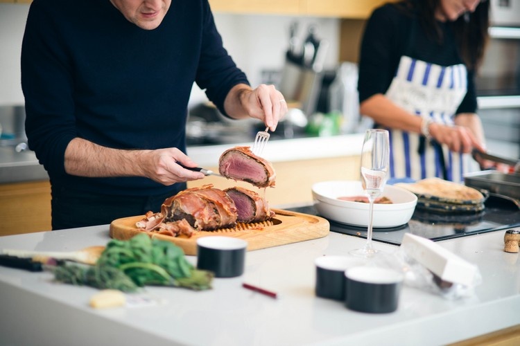 Hlavný chod vianočného filé z hovädzieho prosciutta