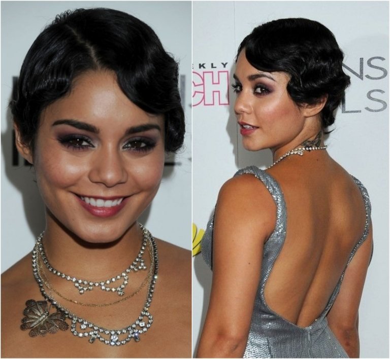 Pixie účes v štýle pinball girl vyzerá v štýle retro vĺn