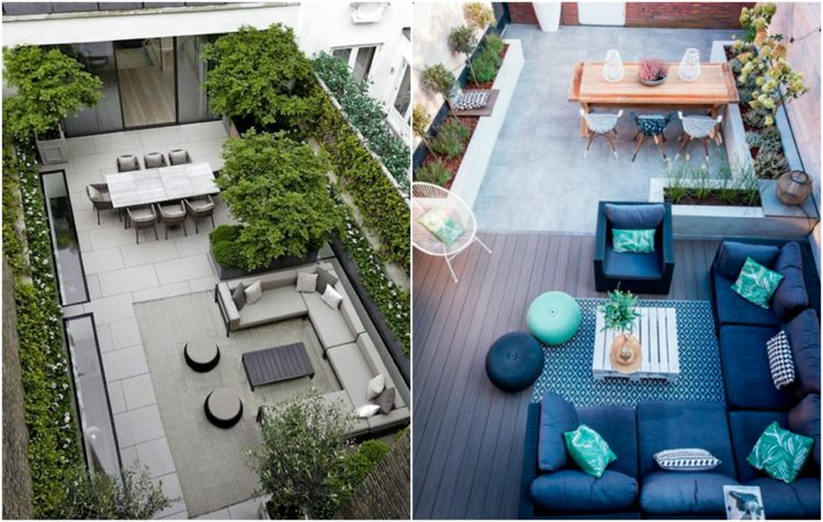 Veľká terasa rozdeľuje obývací priestor a jedálenský kút