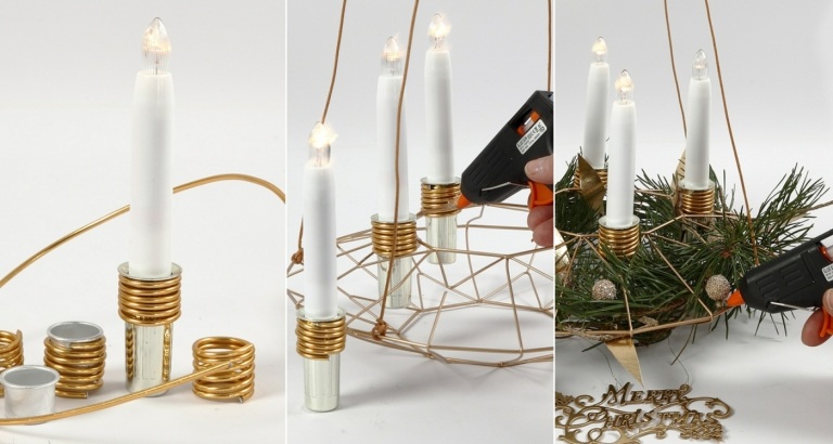 Tento originálny adventný veniec na zavesenie je škandinávsky, moderný a geometrický