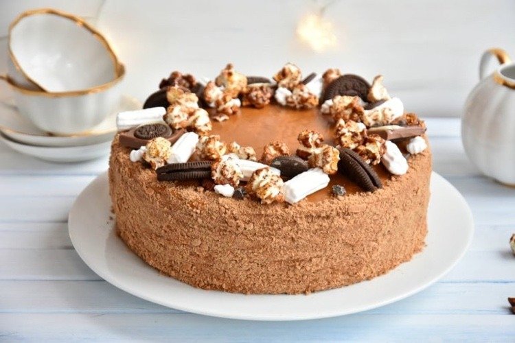 recept na medovik koláč s kakaom