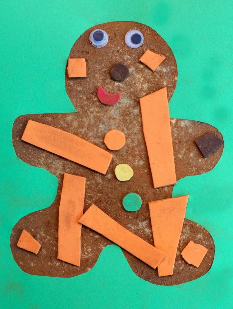 Perníčky z papierovej škorice zdobia na Vianoce ručné práce s 3 -ročnými deťmi