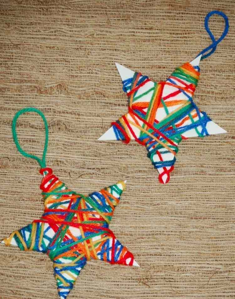 ručné práce s 3 -ročnými deťmi na vianočné ozdoby zo zimnej jedle zabalíme do papierovej priadze