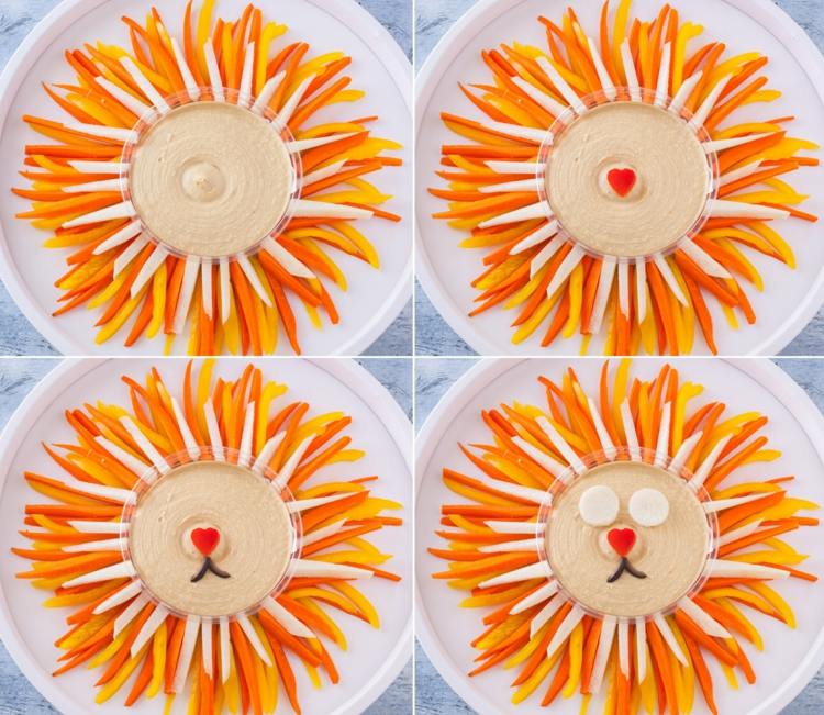 Návod na zeleninový tanier s ponorom v tvare leva