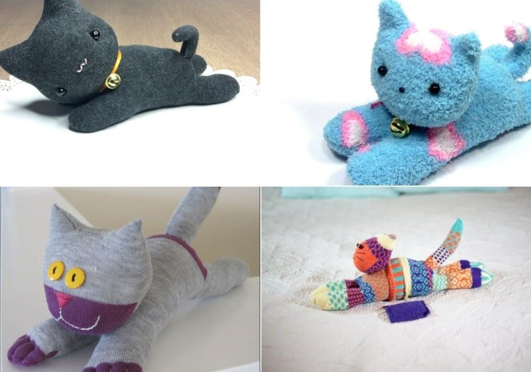 Urobte si z mačiek ponožkové zvieratá - remeselný nápad pre deti i dospelých
