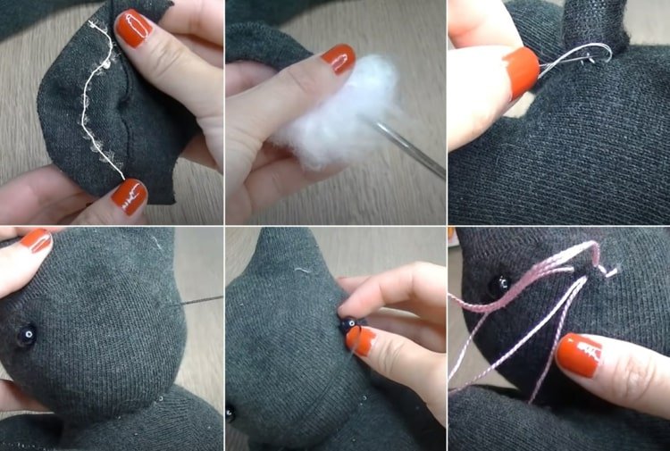 Vyrobte si ponožkové zvieratá sami - vystrihnite chvost a prišite tvár