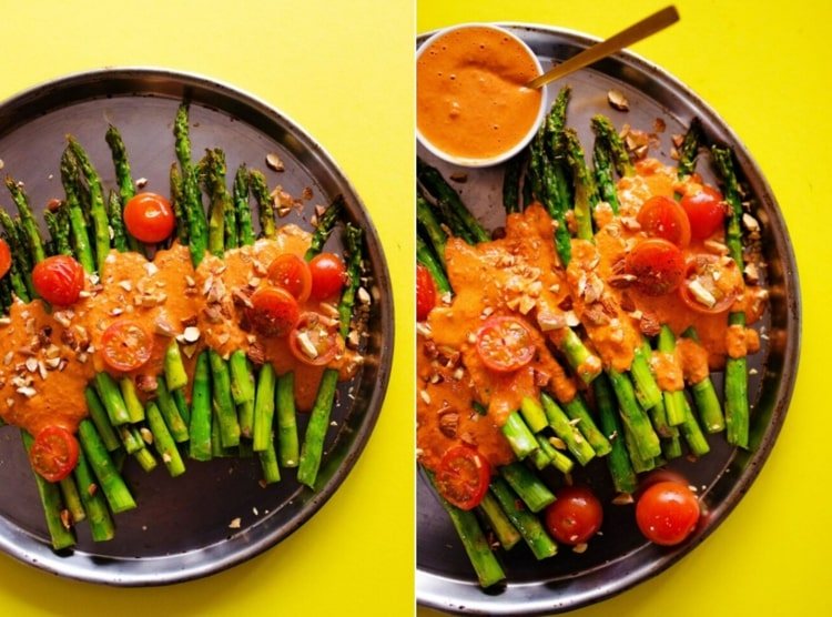 Červená omáčka Romesco s cherry paradajkami ako príloha ku grilovanému mäsu