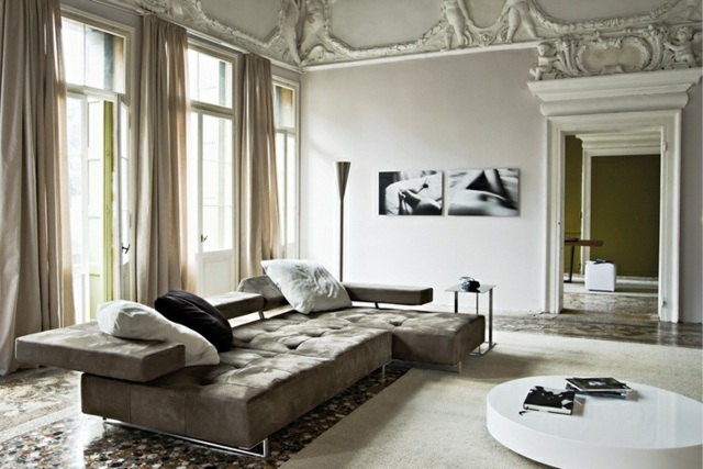 Dizajnový kožený alternatívny nábytok do obývačky Alcantara