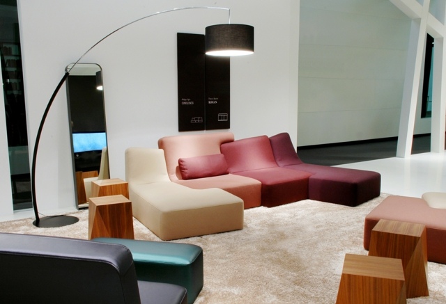 Zariadenie obývačky Výber farieb Chlpatý koberec