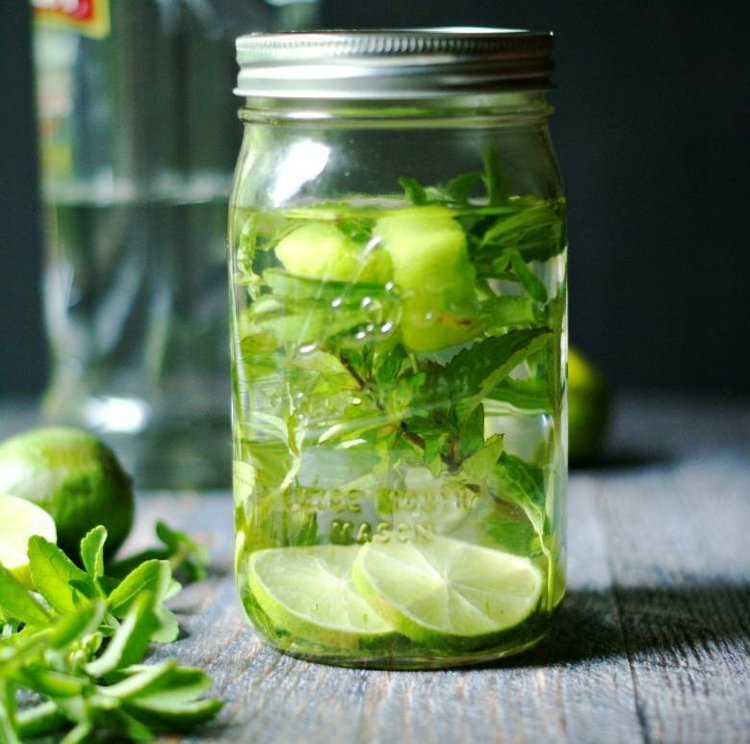 mojito mäta stévia bylinkové letné koktaily