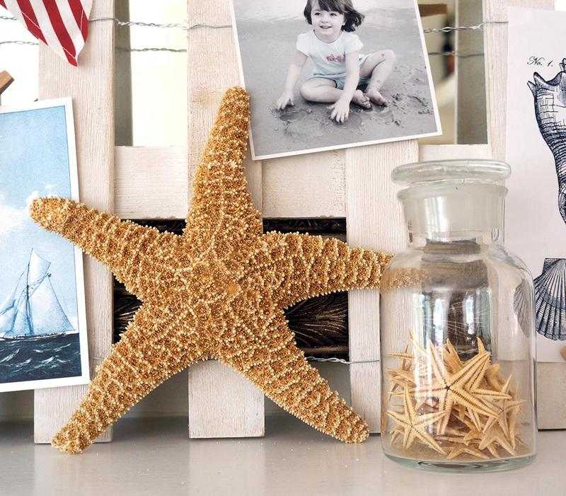 Myšlienka letnej dekorácie - hviezdice vedľa fotografií prázdninového autobusu Myšlienka letnej dekorácie-hviezdice-moderné