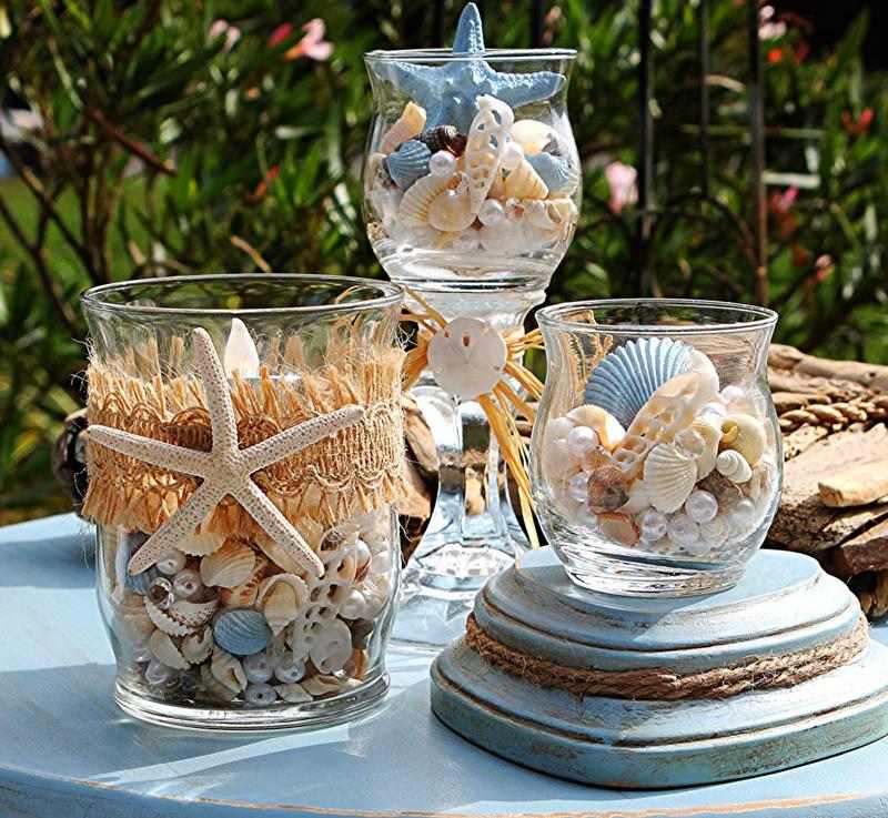 Námorná dekorácia s hviezdicou a šnúrkou Letné dekorácie-nápady-aranžovanie-mušle