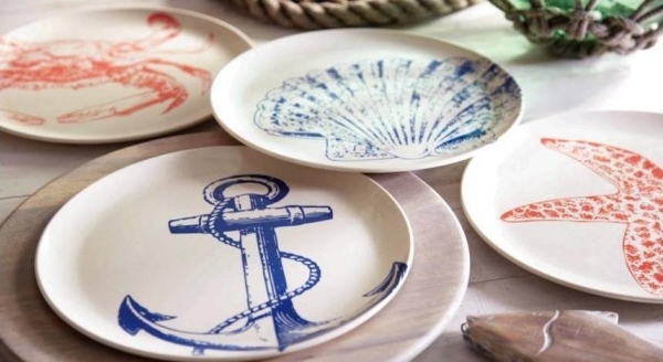 Tabuľka dekorácie tanier tanier jazierkové motívy kotva