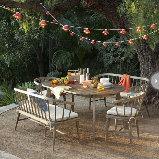 letná dekorácia pre vašu záhradnú párty osvetlenie girlandy drevo