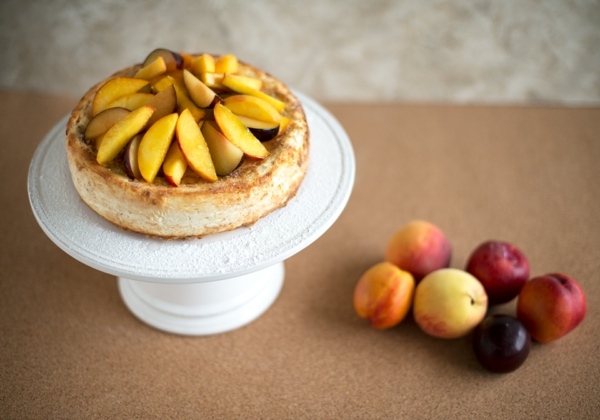 ricotta cheesecake letný broskyňový ovocný dezert