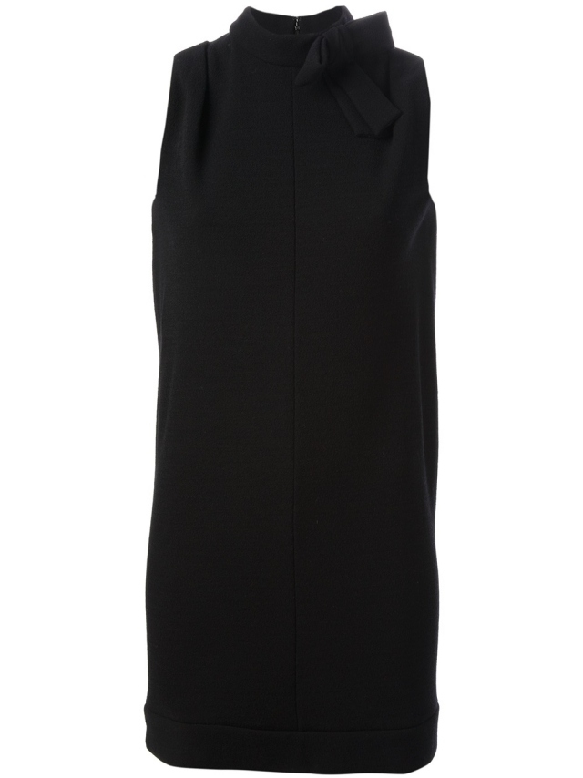 letné košeľové šaty z čiernej splývavej látky-model DSQUARED2 ležérne tričko-šaty-klasika-čierna-splývavá-látka-šik-DSQUARED2