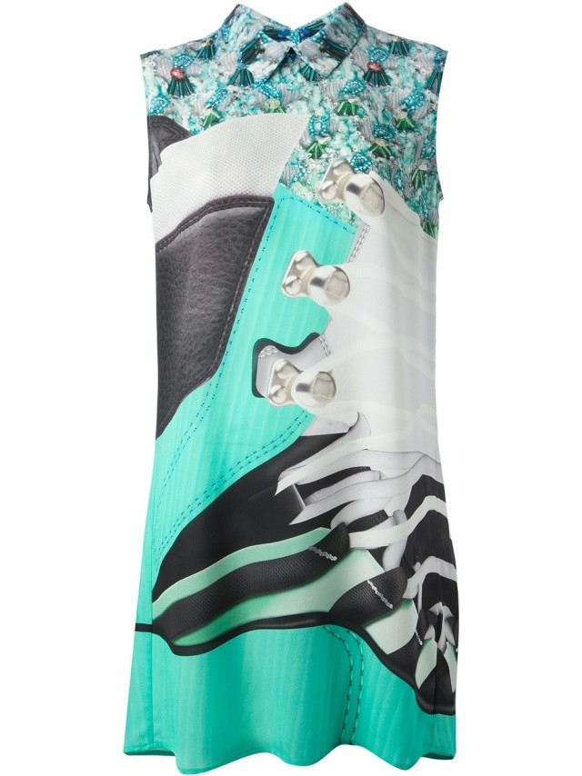 ležérne košeľové šaty s golierom a nápaditými vzormi-Mary Katrantzou ležérne tričko-šaty-golier-Mary-Katrantzou-grafický vzor