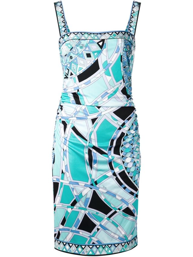 Moderné letné šaty so štvorcovým výstrihom a geometrickými vzormi-Emilio Pucci Ležérne-letné-šaty-carre-výstrih-trendy-leto-2014-Emilio-Pucci