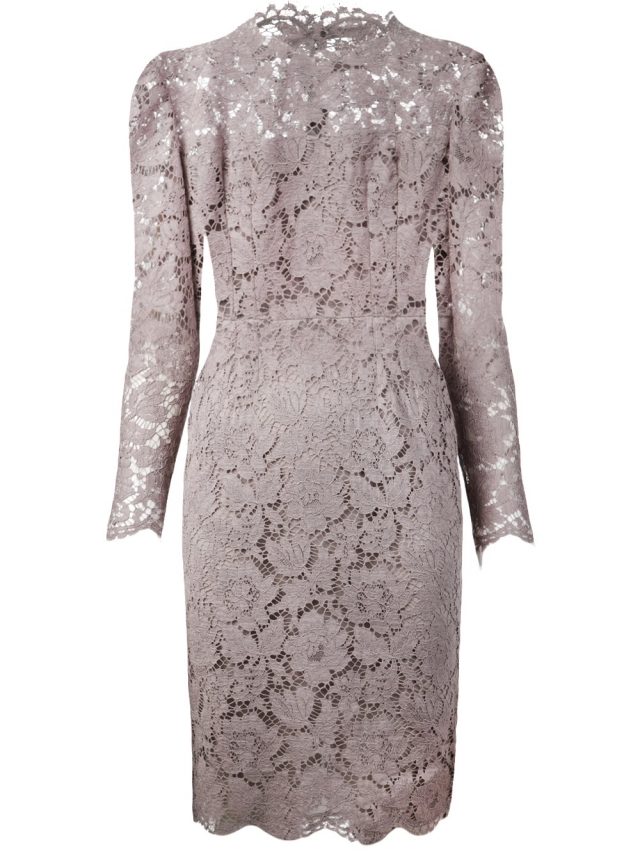 slávnostné šaty s dlhým rukávom-čipkovaný lem Rosé-VALENTINO 2014 šaty s dlhým rukávom-slávnostné-čipka-ruža-VALENTINO-ženská-silueta