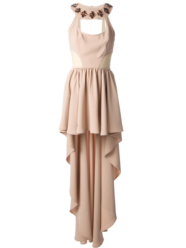 Šaty na krk s riasením-krásny dekolt so šperkom-PHILIPP PLEIN Šaty na krk-skladané-drapérie-ohlávka-dekolt-dekolt-PHILIPP-PLEIN