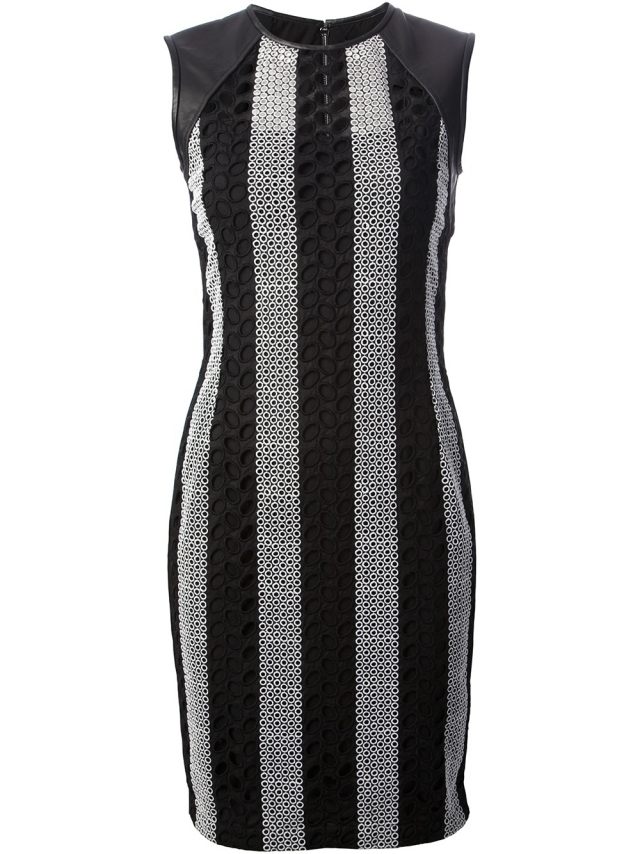 yigal azrouel bodycon šaty grafický vzor blok pruhy yigal-azrouel-figure-hugging-dress-hip-businesslook-graphic-pattern-block-pruhy