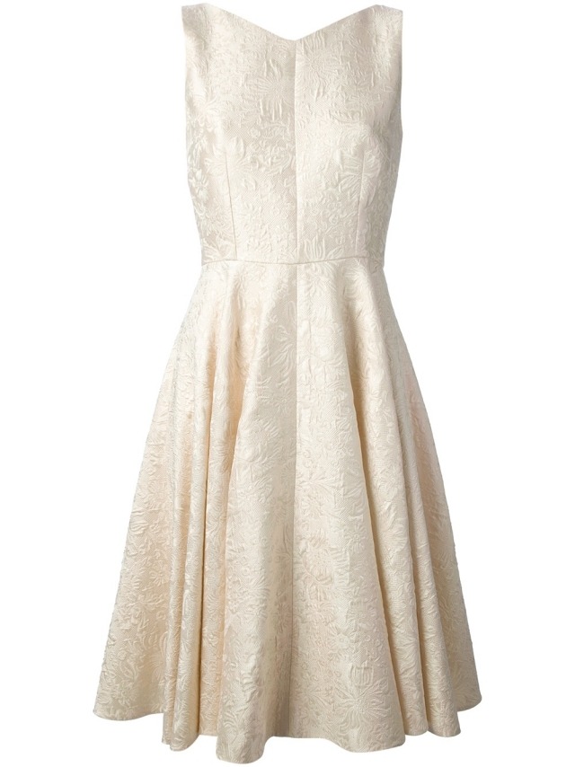 Koktejlové šaty s čipkovým poťahom-DOLCE & amp; GABBAN závesné oči slonovinová moderné-koktejlové šaty-DOLCE- & amp; -GABBAN-drapérske oči-slonovinová