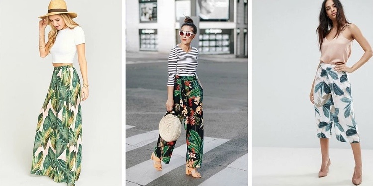 trendy letných outfitov tropické vzory 2020