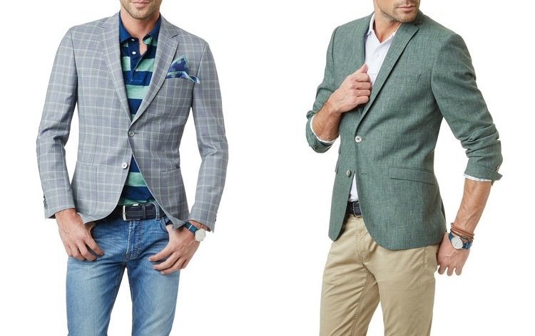 Športové a elegantné s bundou a tričkom outfit-dovolenka-leto-pánska bunda-voľný čas-elegantná-móda-muži