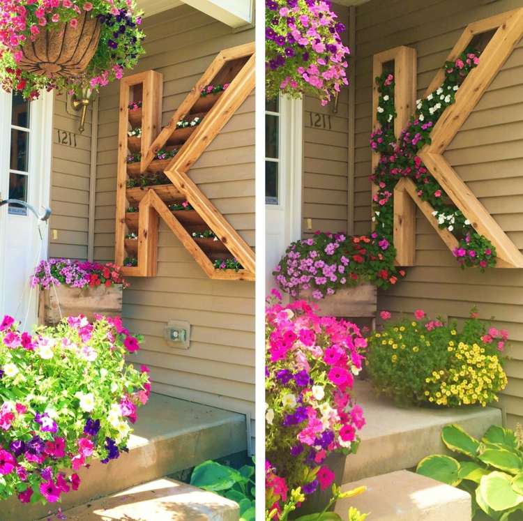 Pôvodná polica na sadenie kvetov