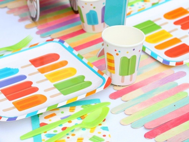 Ručné práce s batoľatami na leto Ponuky pre dekorácie stolu do škôlky vyrobené z nanukových paličiek