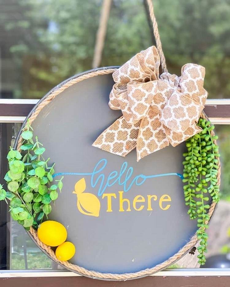 Vyrobte si letné dekorácie na zavesenie nástenných dekorácií citrónové lano zelené veci