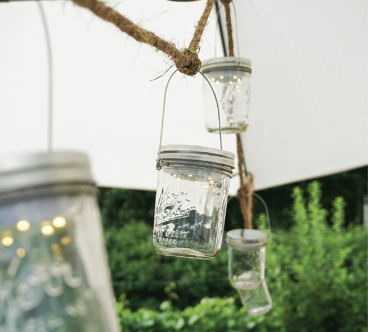 Letná dekorácia pre vonkajší DIY lampiónový veniec