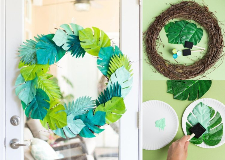 Vyrobte si letné dekorácie, pomaľujte palmové listy a zaviažte letný veniec